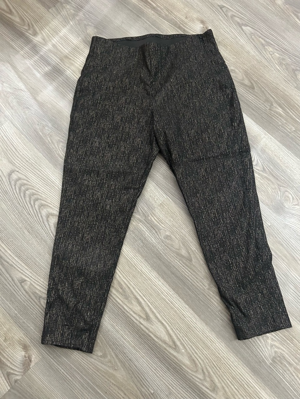 Women’s Metallic-Thread Slim Dress pants/leggings Black